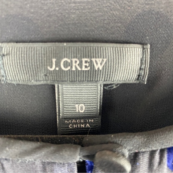 J. Crew Black Blue Polka Dot Sleeveless Silk Blend Dress Size 10 - Picture 6 of 13